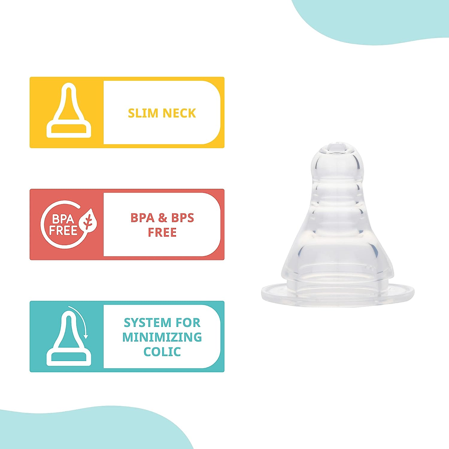 Pigeon Flexible Slim Neck Round Hole 0+ Months Nipple, 1 Count, Pack of 1 Pigeon Flexible Slim Neck Round Hole 0+ Months Nipple, 1 Count, Pack of 1