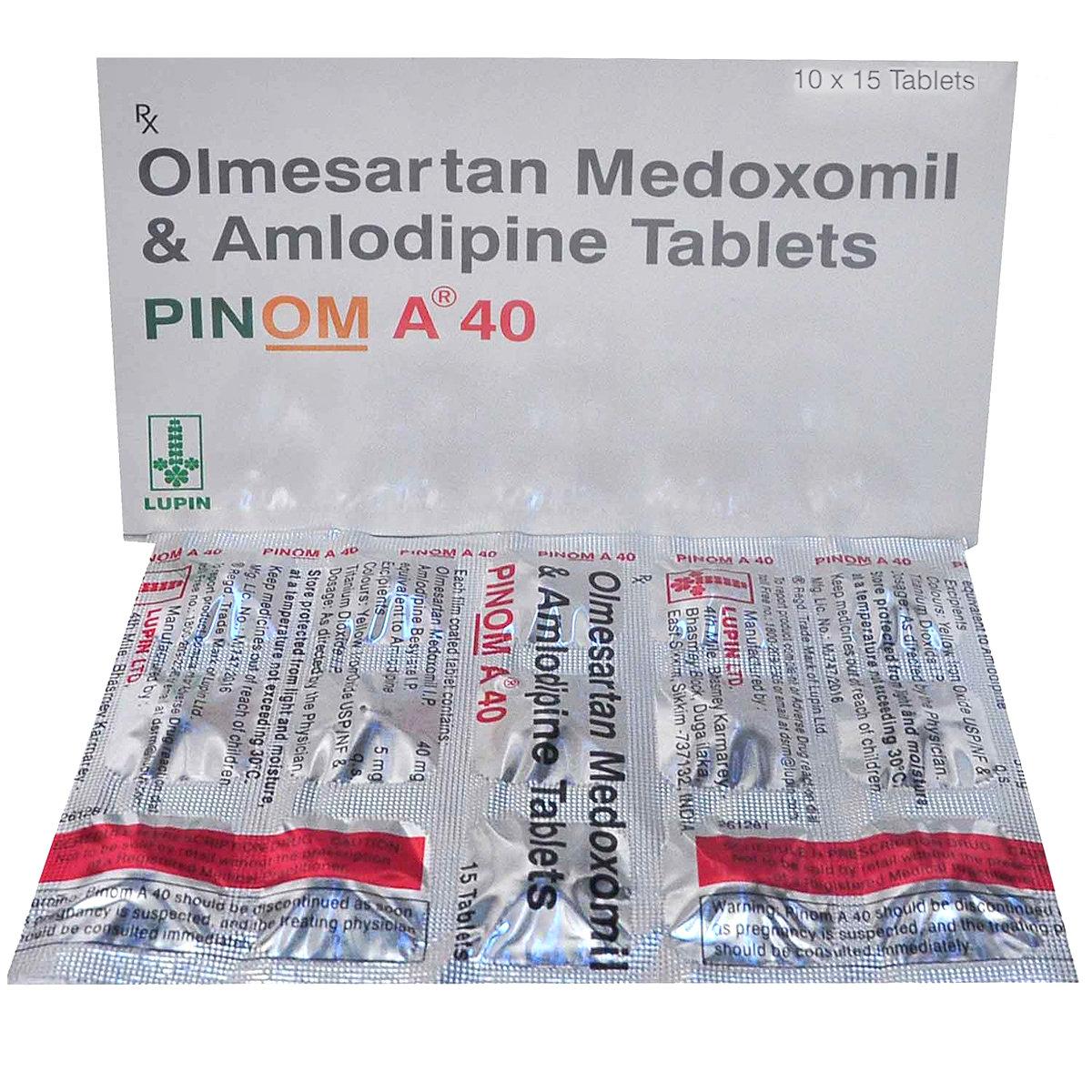 Pinom A 40 mg/5 mg Tablet 15's, Pack of 15 TABLETS Pinom A 40 mg/5 mg Tablet 15's, Pack of 15 TABLETS