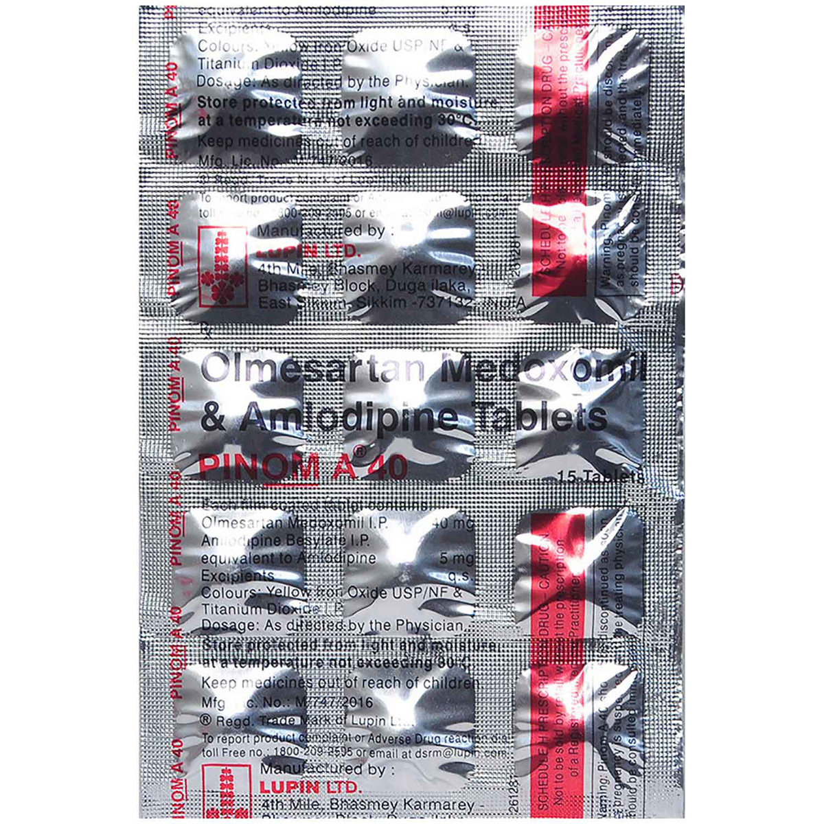 Pinom A 40 mg/5 mg Tablet 15's, Pack of 15 TABLETS Pinom A 40 mg/5 mg Tablet 15's, Pack of 15 TABLETS