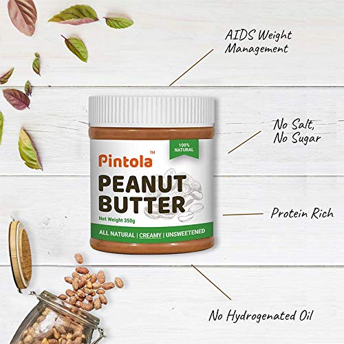Pintola All Natural Creamy Peanut Butter, 350 gm, Pack of 1 Pintola All Natural Creamy Peanut Butter, 350 gm, Pack of 1