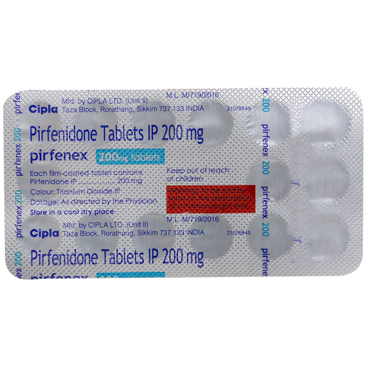 Pirfenex 200 mg Table 15's, Pack of 15 TABLETS Pirfenex 200 mg Table 15's, Pack of 15 TABLETS