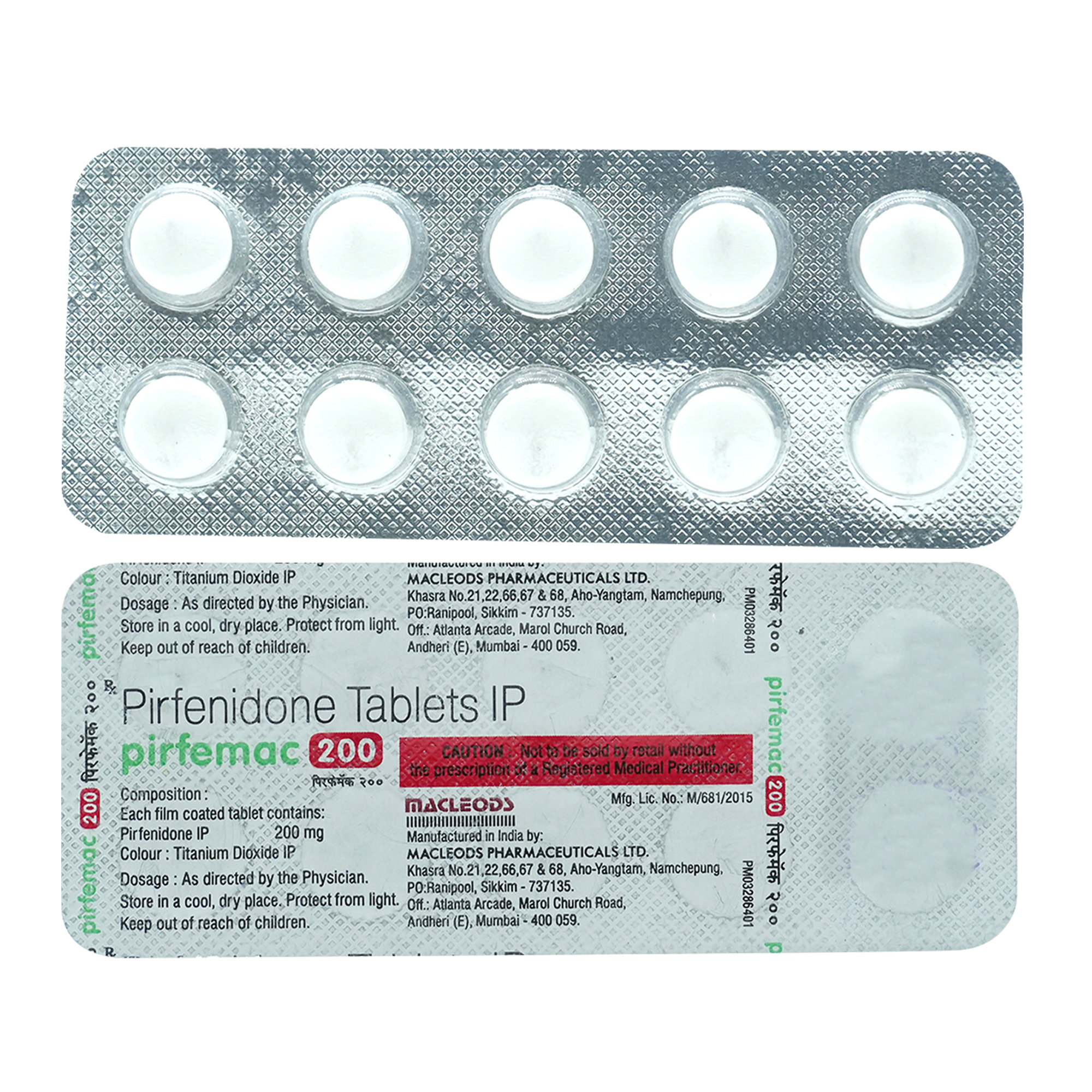 Pirfemac 200mg Tablet 10's, Pack of 10 TABLETS Pirfemac 200mg Tablet 10's, Pack of 10 TABLETS