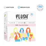 Plush 100% Pure US Cotton Sanitary Pads, 14 Count, Pack of 1