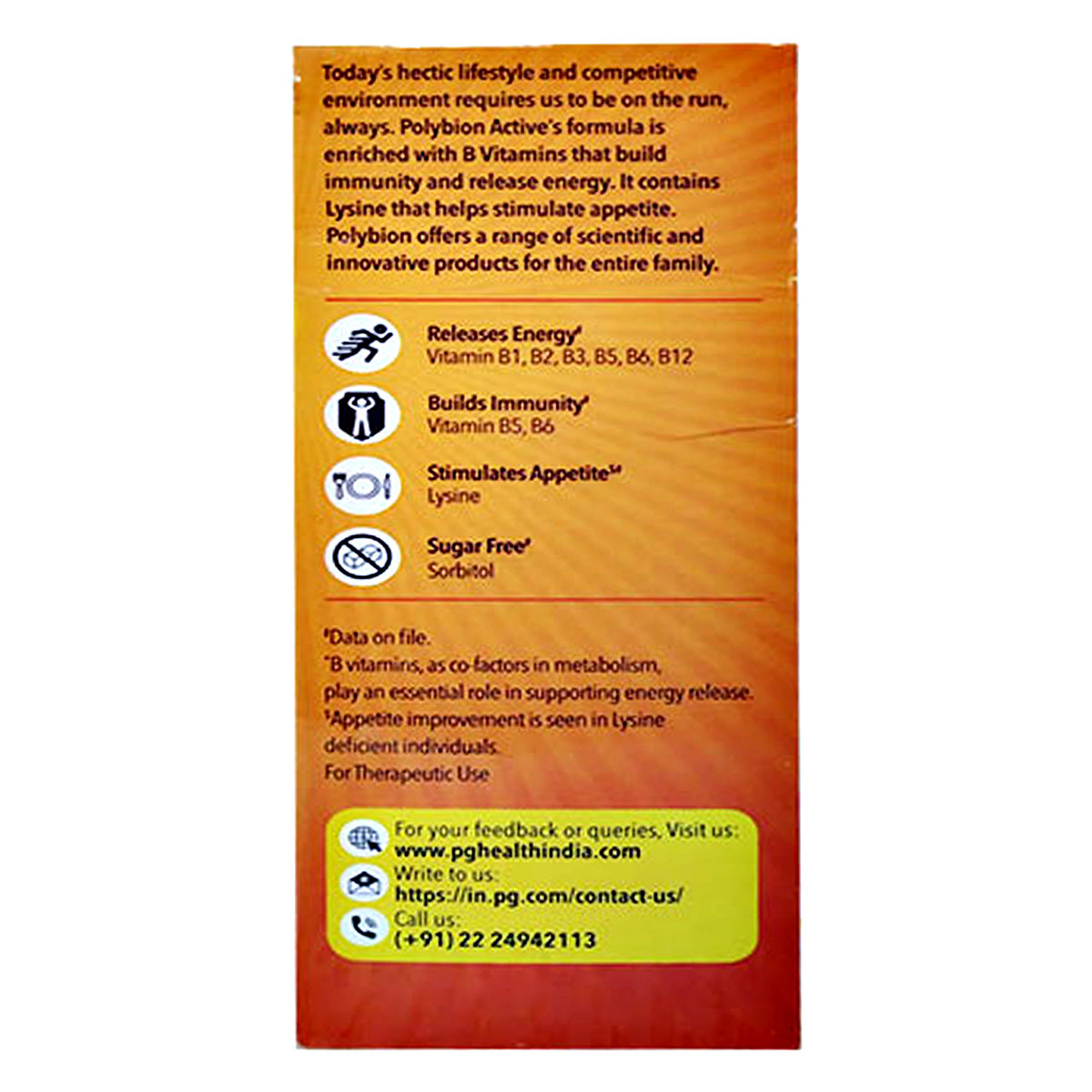 Polybion Active Sugar Free New Syrup 250 ml, Pack of 1 Syrup Polybion Active Sugar Free New Syrup 250 ml, Pack of 1 Syrup