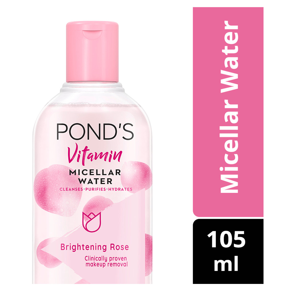 Pond's Vitamin Brightening Rose Micellar Water, 105 ml, Pack of 1 Pond's Vitamin Brightening Rose Micellar Water, 105 ml, Pack of 1