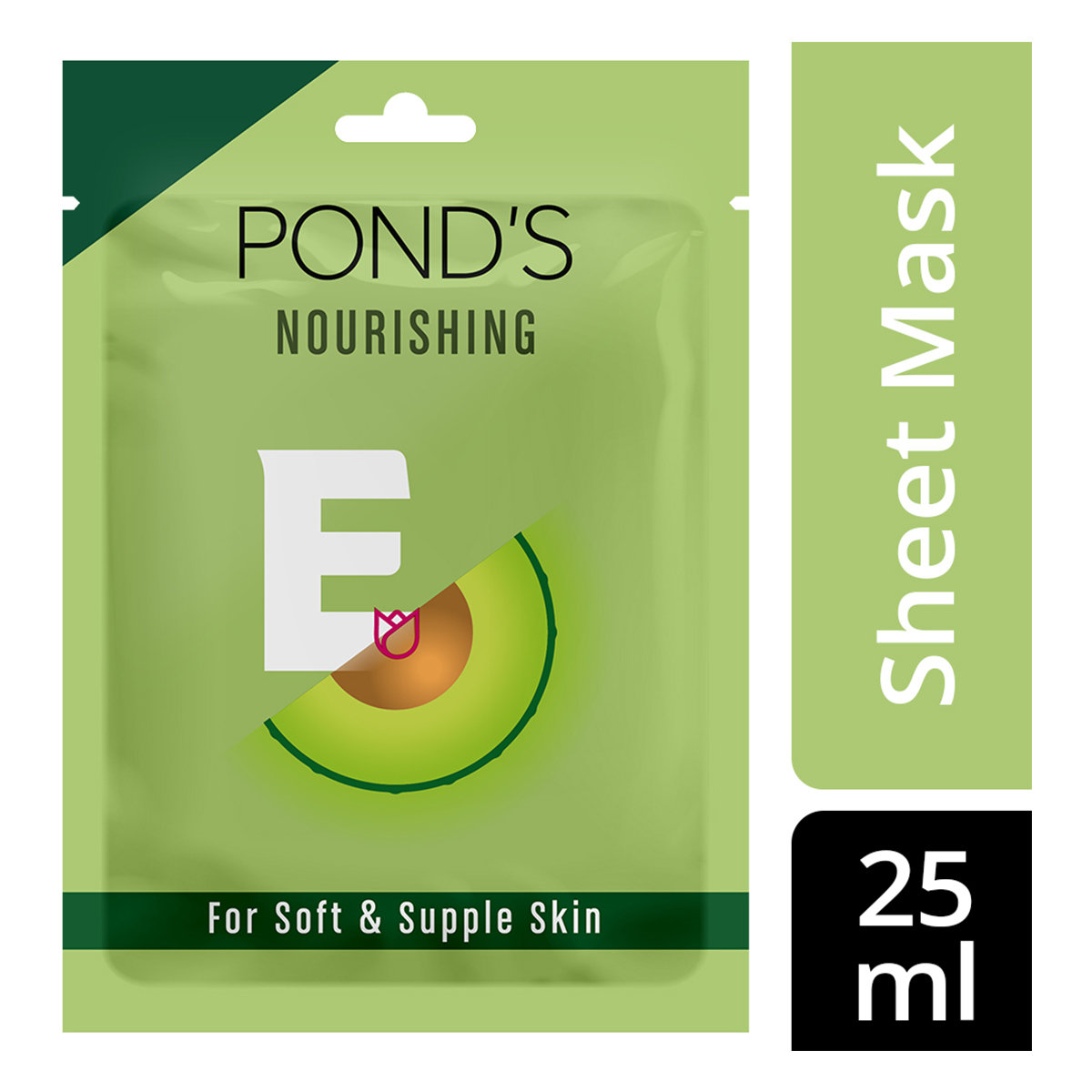 Pond's Nourishing Vitamin Duo Sheet Mask 25 ml | Vitamin E & Avacado | 15X Moisturising Serum | For Soft, Supple Skin, Pack of 1 Pond's Nourishing Vitamin Duo Sheet Mask 25 ml | Vitamin E & Avacado | 15X Moisturising Serum | For Soft, Supple Skin, Pack of 1
