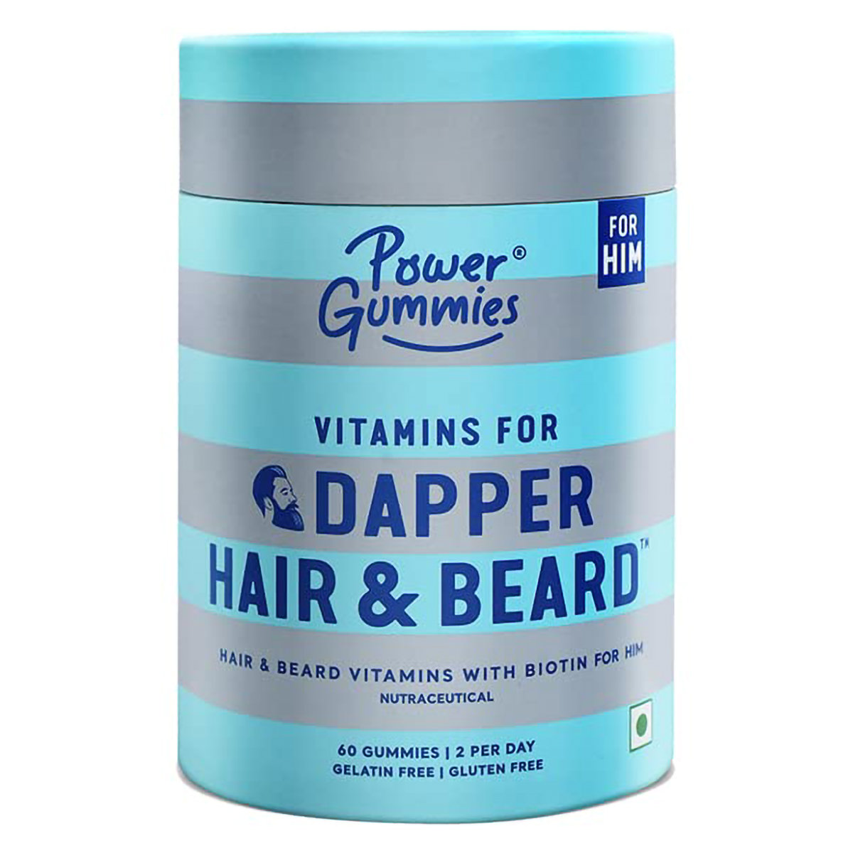 Power Gummies Vitamins for Dapper Hair & Beard Gummies with Biotin for Him, 60 Count, Pack of 1 Power Gummies Vitamins for Dapper Hair & Beard Gummies with Biotin for Him, 60 Count, Pack of 1