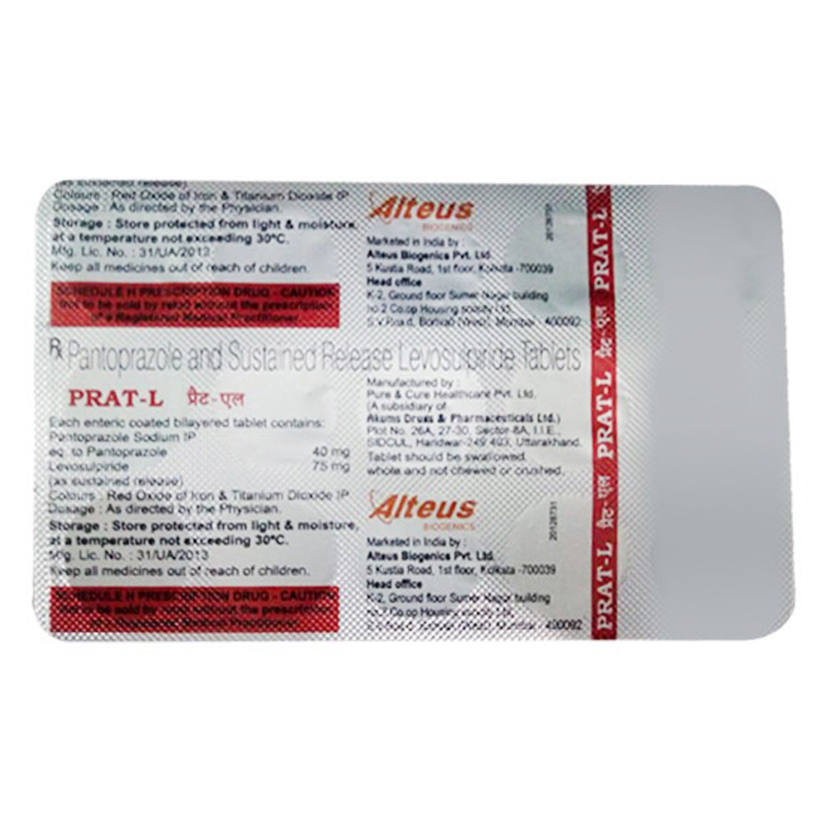 Buy Prat-L Tablet 15's Online