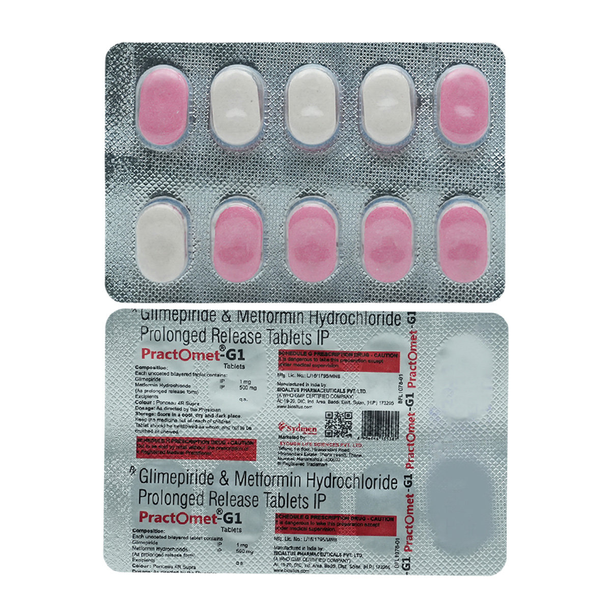 Practomet-G 1 Tablet 10's, Pack of 10 TABLETS Practomet-G 1 Tablet 10's, Pack of 10 TABLETS