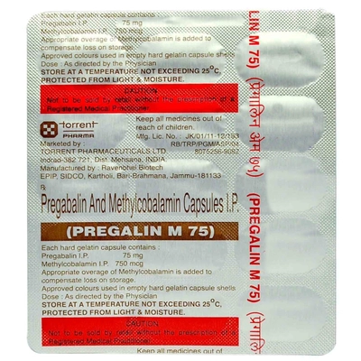 Pregalin M 75 Capsule 15's, Pack of 15 CAPSULES