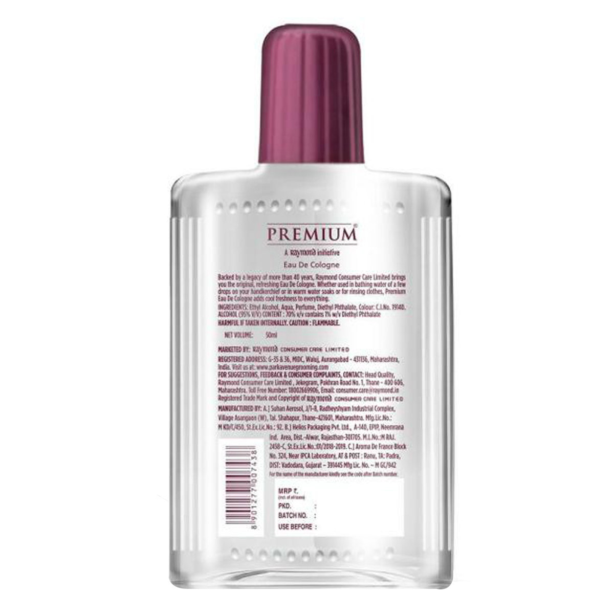 Premium Eau De Cologne, 50 ml, Pack of 1 Premium Eau De Cologne, 50 ml, Pack of 1