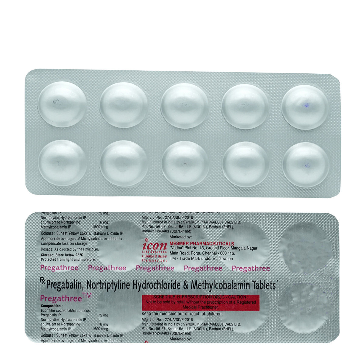 Pregathree Tablet 10's, Pack of 10 TABLETS Pregathree Tablet 10's, Pack of 10 TABLETS