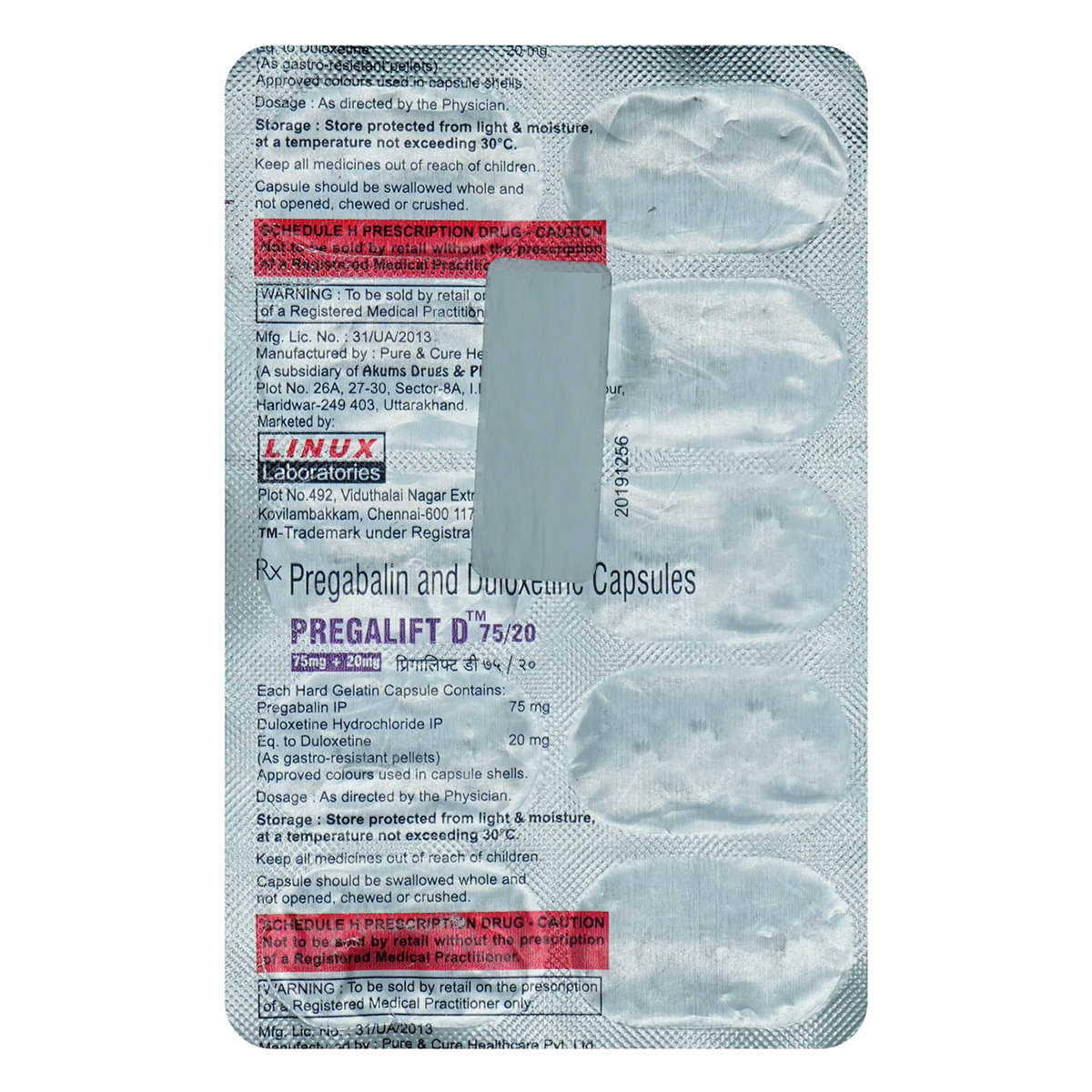 Pregalift D 75/20 Capsule 10's, Pack of 10 Pregalift D 75/20 Capsule 10's, Pack of 10