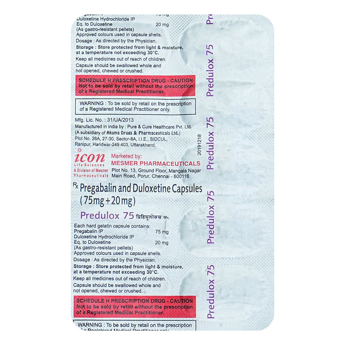 Predulox 75 Capsule 10's, Pack of 10 Predulox 75 Capsule 10's, Pack of 10