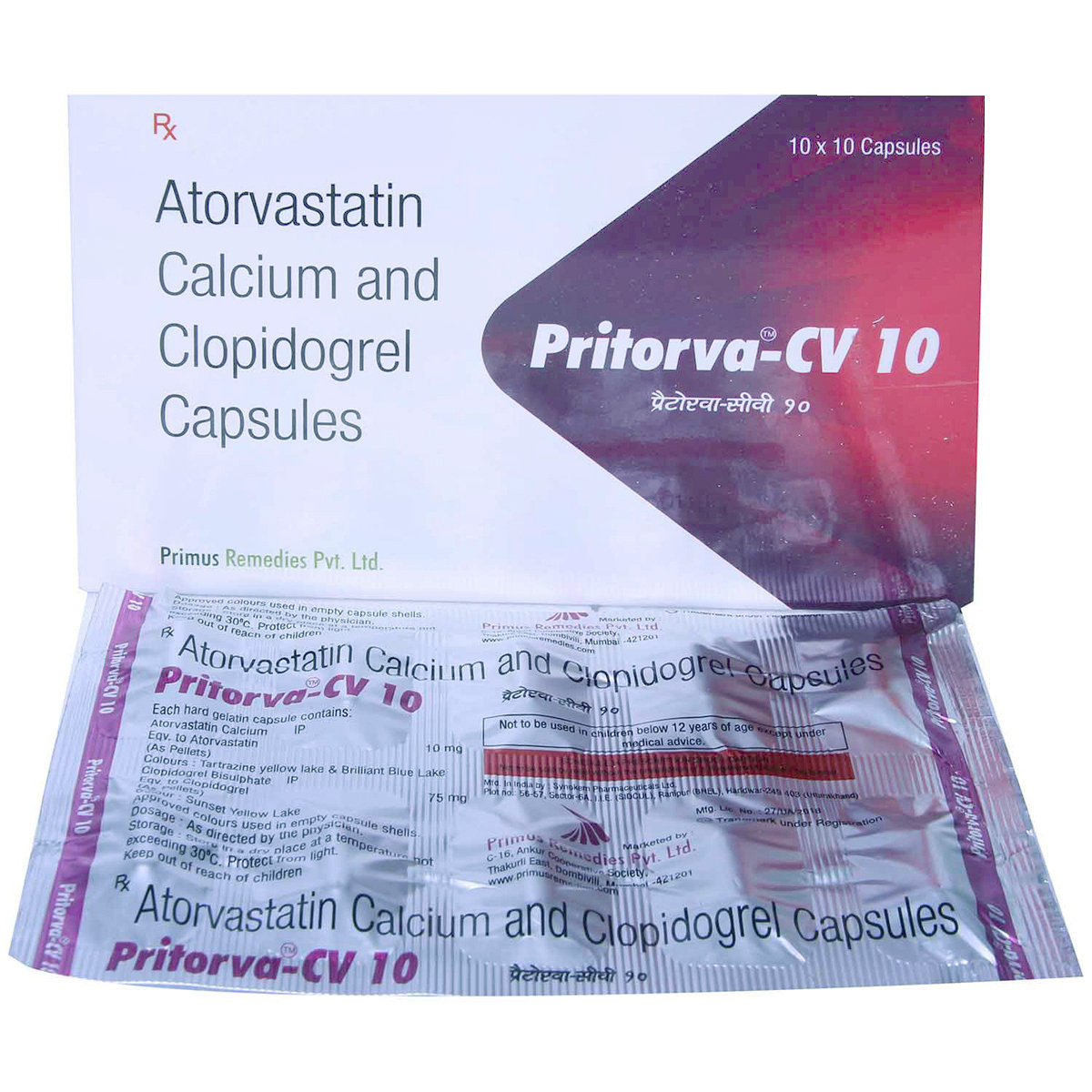 Pritorva-CV 10 Capsule 10's, Pack of 10 CAPSULES Pritorva-CV 10 Capsule 10's, Pack of 10 CAPSULES