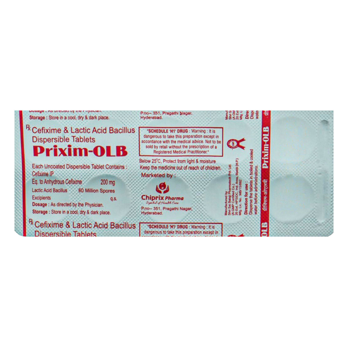 Prixim-OLB Tablet 10's, Pack of 10 TabletS Prixim-OLB Tablet 10's, Pack of 10 TabletS