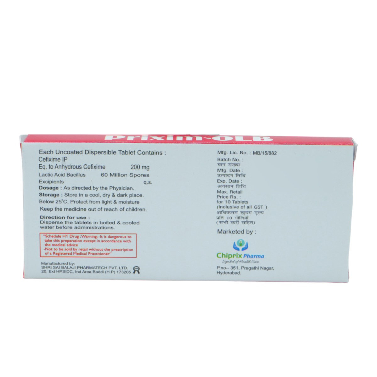 Prixim-OLB Tablet 10's, Pack of 10 TabletS Prixim-OLB Tablet 10's, Pack of 10 TabletS