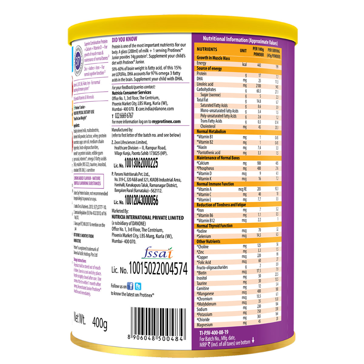 Protinex Junior Vanilla Flavour Nutrition Powder for Kids, 400 gm Jar, Pack of 1 Protinex Junior Vanilla Flavour Nutrition Powder for Kids, 400 gm Jar, Pack of 1