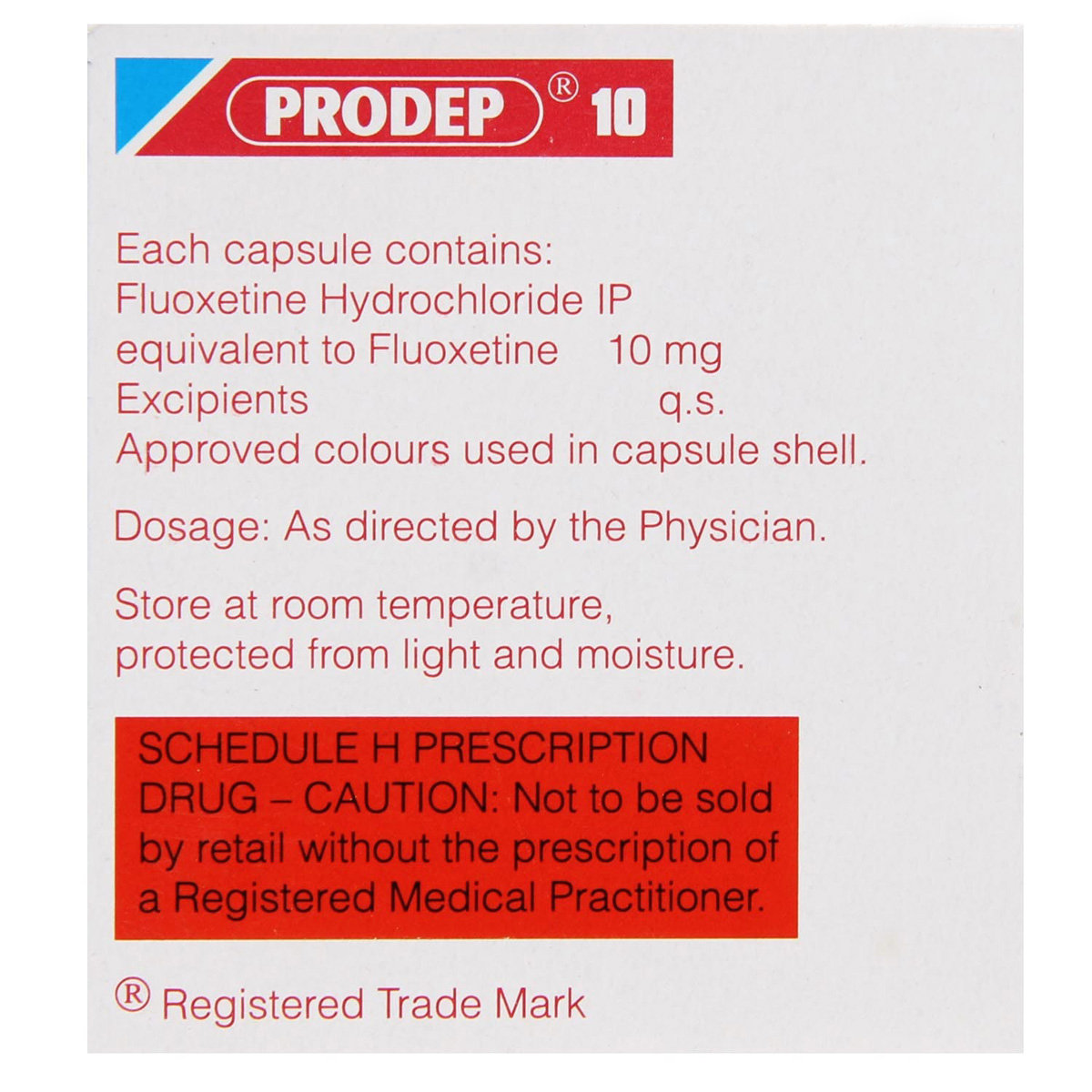 Prodep 10 Capsule 10's, Pack of 10 CAPSULES Prodep 10 Capsule 10's, Pack of 10 CAPSULES