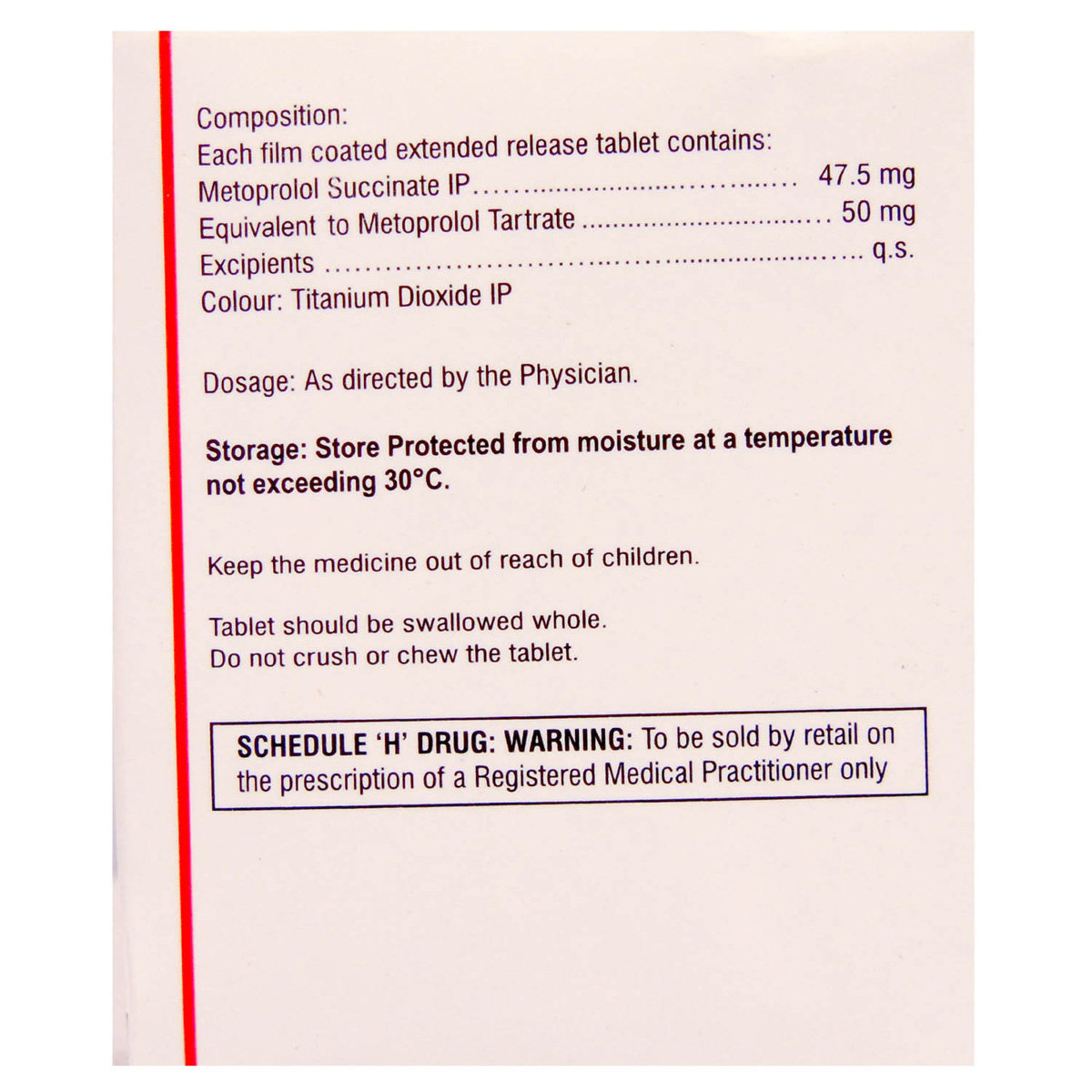 Protol-XL 50 Tablet 10's, Pack of 10 TABLETS Protol-XL 50 Tablet 10's, Pack of 10 TABLETS