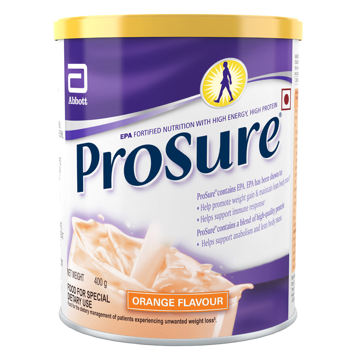Prosure Orange Flavour Powder, 400 gm Tin, Pack of 1 Prosure Orange Flavour Powder, 400 gm Tin, Pack of 1