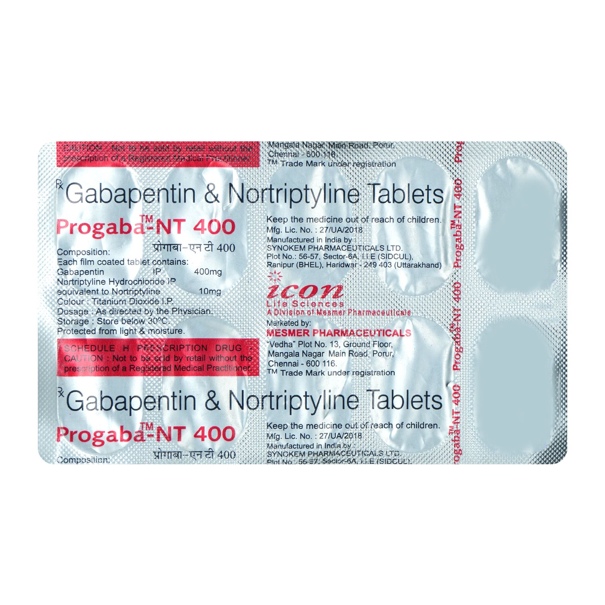 Progaba-Nt 400Mg Tablet 10'S, Pack of 10 TABLETS Progaba-Nt 400Mg Tablet 10'S, Pack of 10 TABLETS