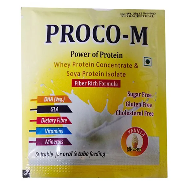 Proco-M S/F Vanilla Flav Sachet 20gm, Pack of 1 Powder