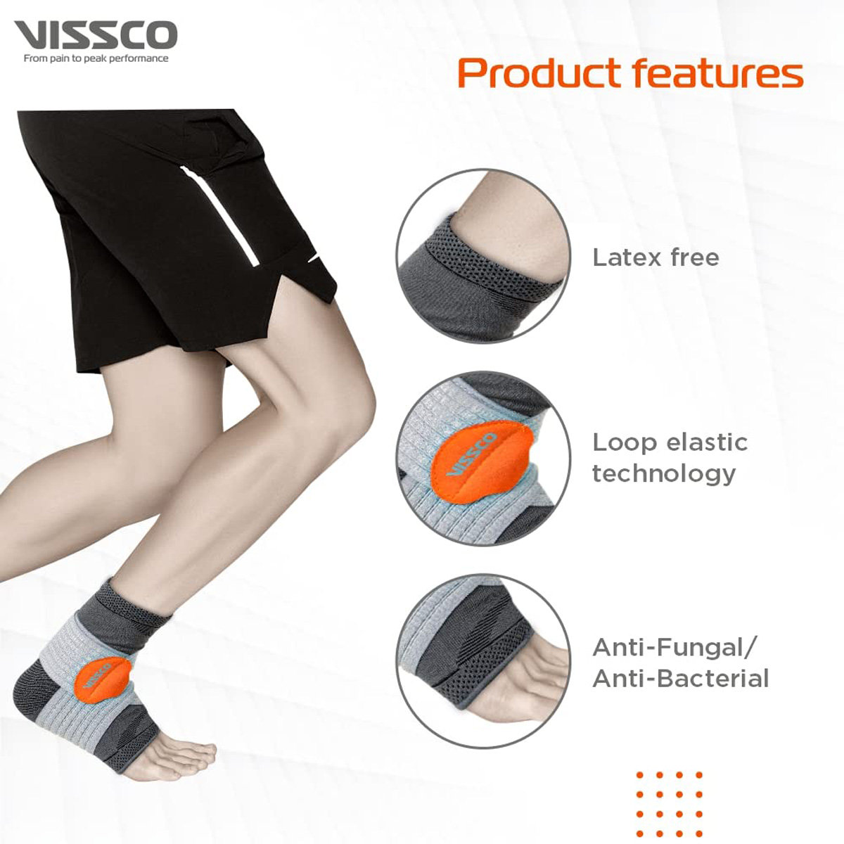 Vissco Pro Ankler XXL Grey 2708, 1 Pair, Pack of 1 Vissco Pro Ankler XXL Grey 2708, 1 Pair, Pack of 1