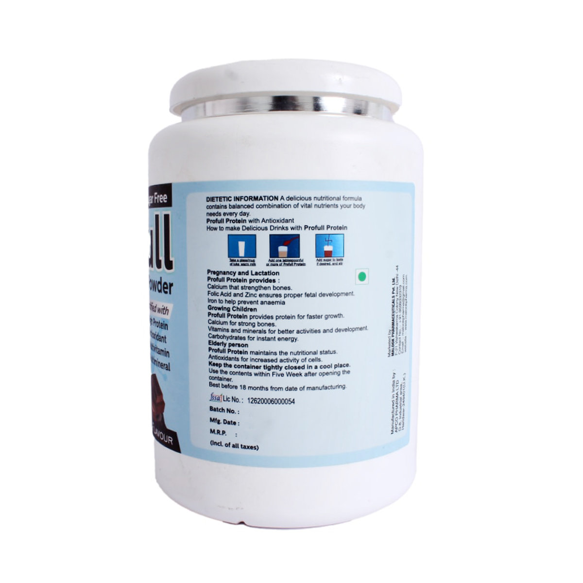 Profull Sugar Free Swiss Chocolate Powder 500 gm, Pack of 1 Profull Sugar Free Swiss Chocolate Powder 500 gm, Pack of 1