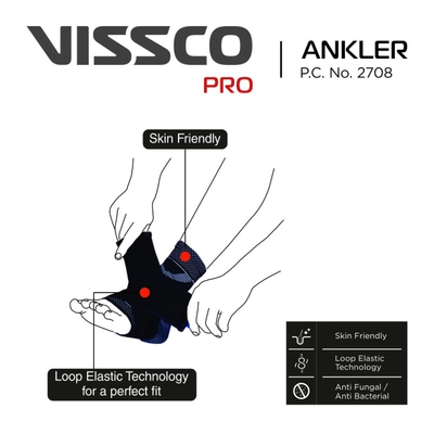 Vissco Pro Ankler Grey 2708 X-Large, 1 COunt, Pack of 1