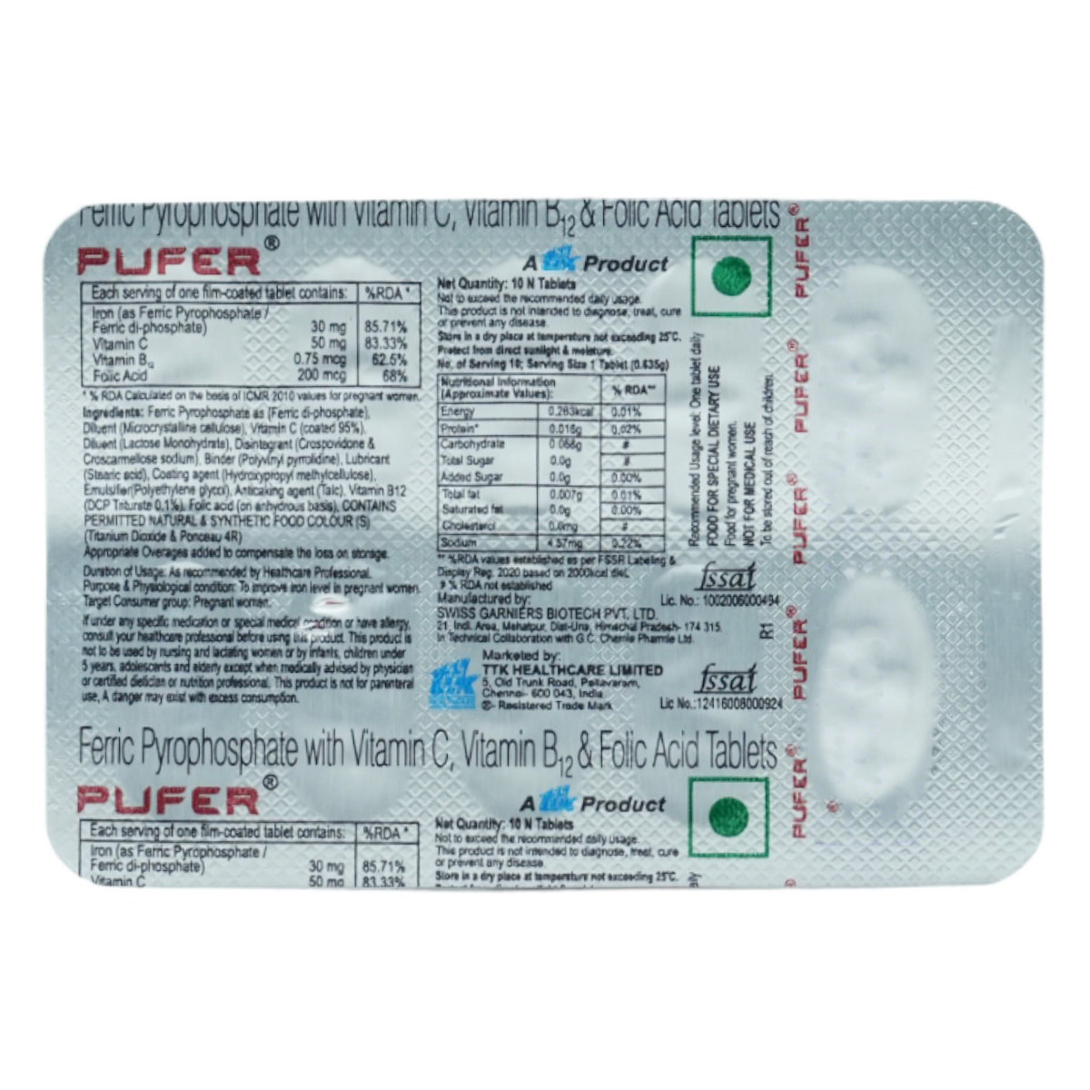 Pufer Tablet 10's, Pack of 10 TABLETS Pufer Tablet 10's, Pack of 10 TABLETS