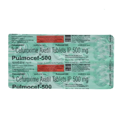 Pulmocef 500 Tablet 10's, Pack of 10 TABLETS