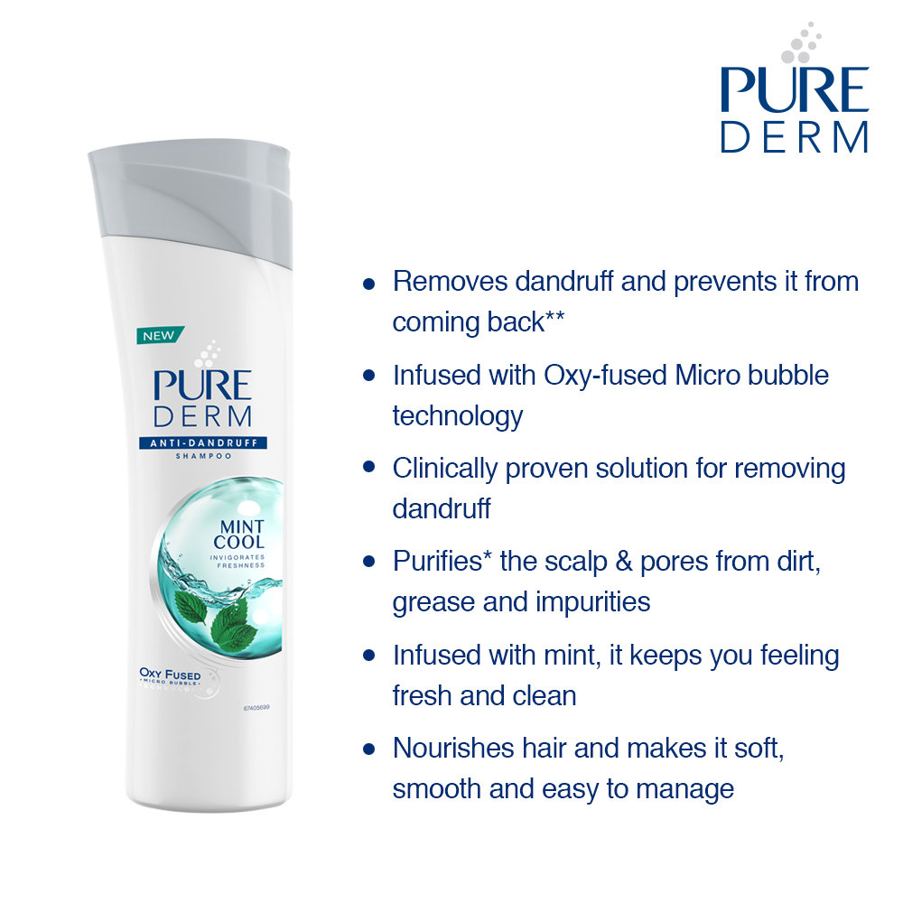 Pure Derm Mint Cool Shampoo, 340 ml, Pack of 1 Pure Derm Mint Cool Shampoo, 340 ml, Pack of 1