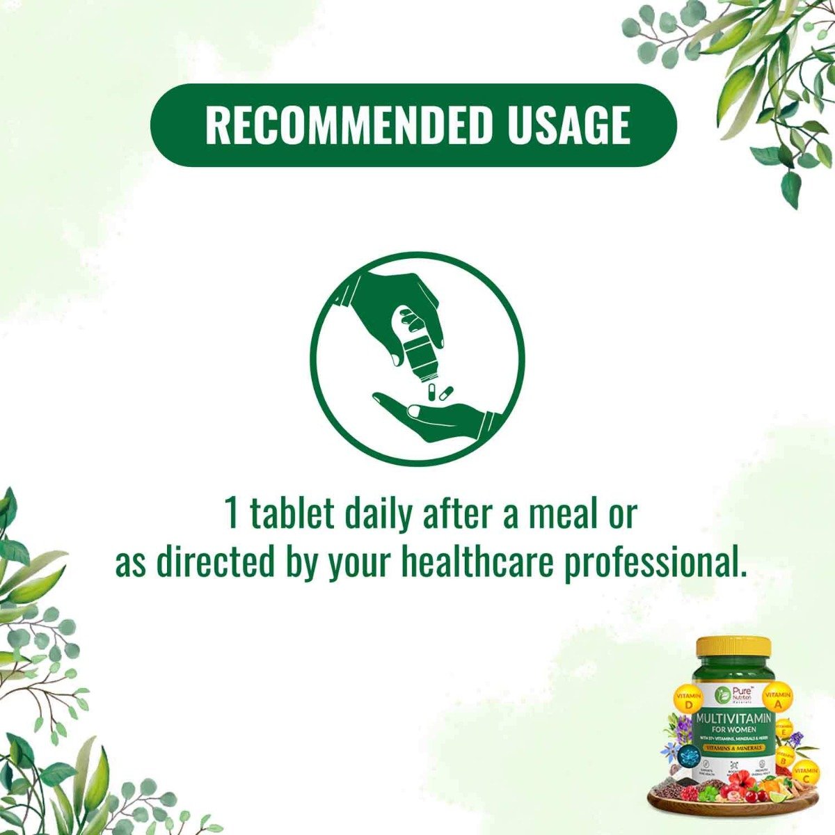 Pure Nutrition Multivitamin 1500 mg for Women, 30 Tablets, Pack of 1 Pure Nutrition Multivitamin 1500 mg for Women, 30 Tablets, Pack of 1