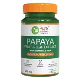 Pure Nutrition Papaya Fruit &amp; Leaf Extract 600 mg, 60 Tablets, Pack of 1