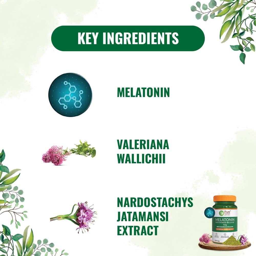 Pure Nutrition Melatonin SR 5 mg, 60 Tablets, Pack of 1 Pure Nutrition Melatonin SR 5 mg, 60 Tablets, Pack of 1