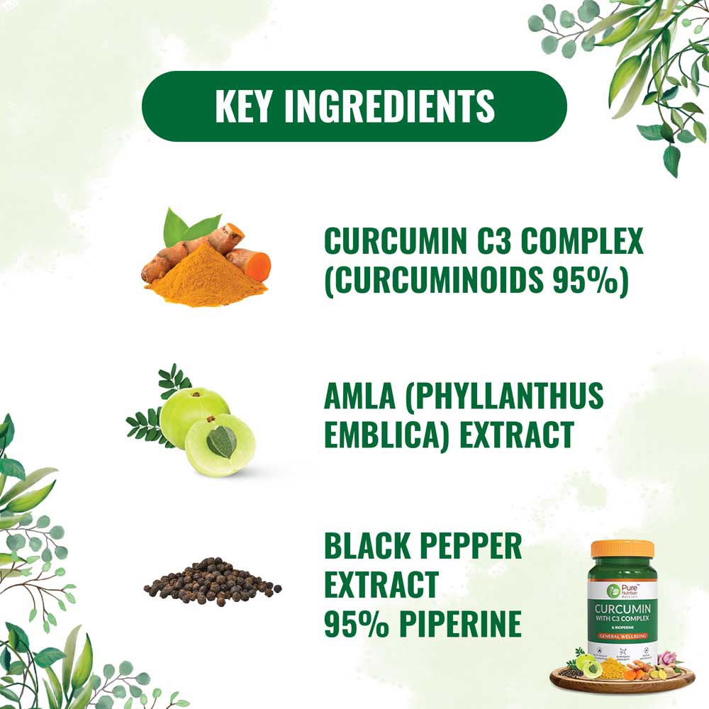 Pure Nutrition Curcumin with C3 Complex 760 mg, 60 Capsules, Pack of 1 Pure Nutrition Curcumin with C3 Complex 760 mg, 60 Capsules, Pack of 1