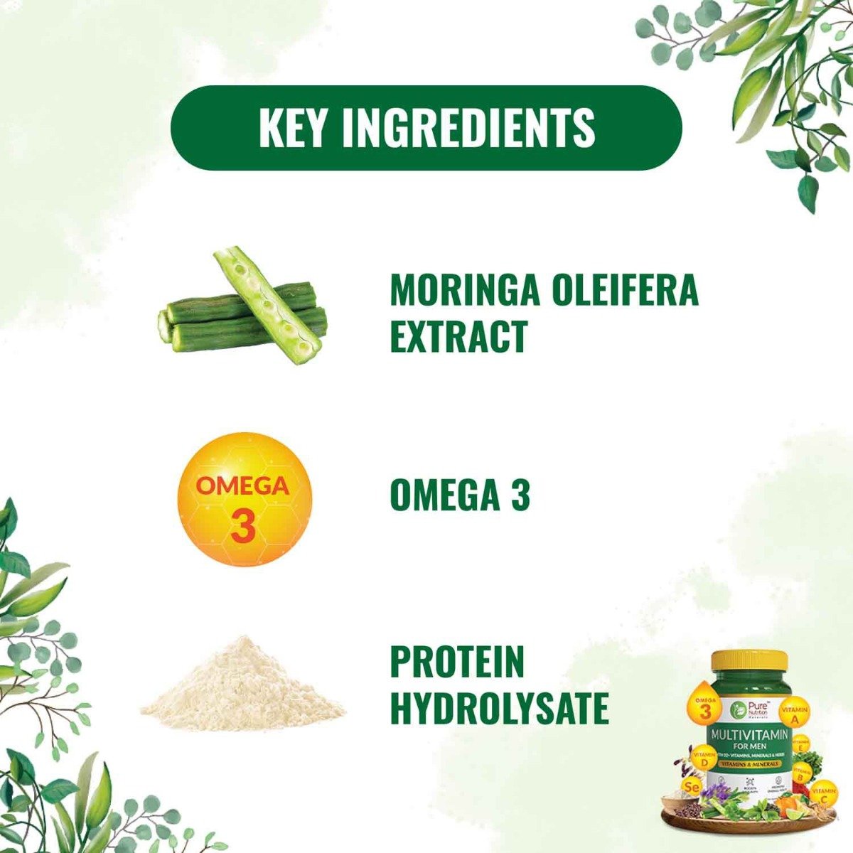 Pure Nutrition Multivitamin for Men 1400 mg, 30 Tablets, Pack of 1 Pure Nutrition Multivitamin for Men 1400 mg, 30 Tablets, Pack of 1