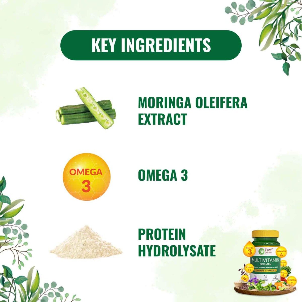 Pure Nutrition Multivitamin 1400 mg for Men, 60 Tablets, Pack of 1 Pure Nutrition Multivitamin 1400 mg for Men, 60 Tablets, Pack of 1