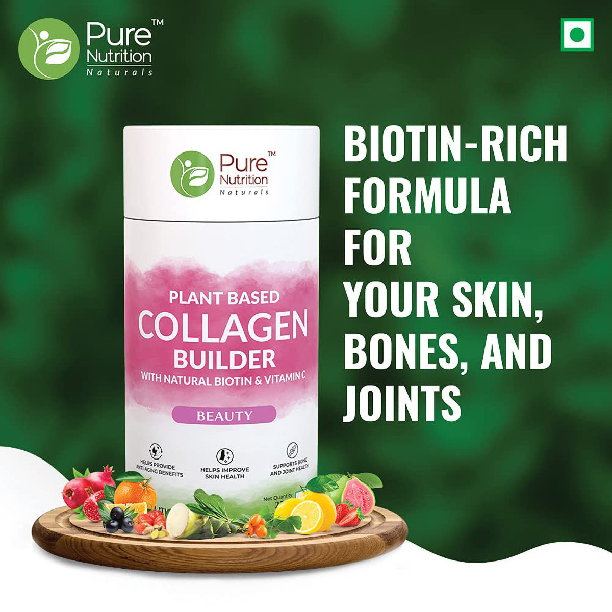 Pure Nutrition Plant Based Collagen Builder Powder, 250 gm, Pack of 1 Pure Nutrition Plant Based Collagen Builder Powder, 250 gm, Pack of 1