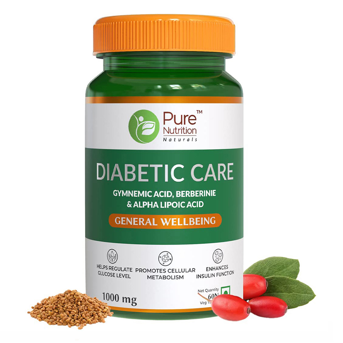 Pure Nutrition Diabetic Care Veg, 60 Tablets, Pack of 1 Pure Nutrition Diabetic Care Veg, 60 Tablets, Pack of 1