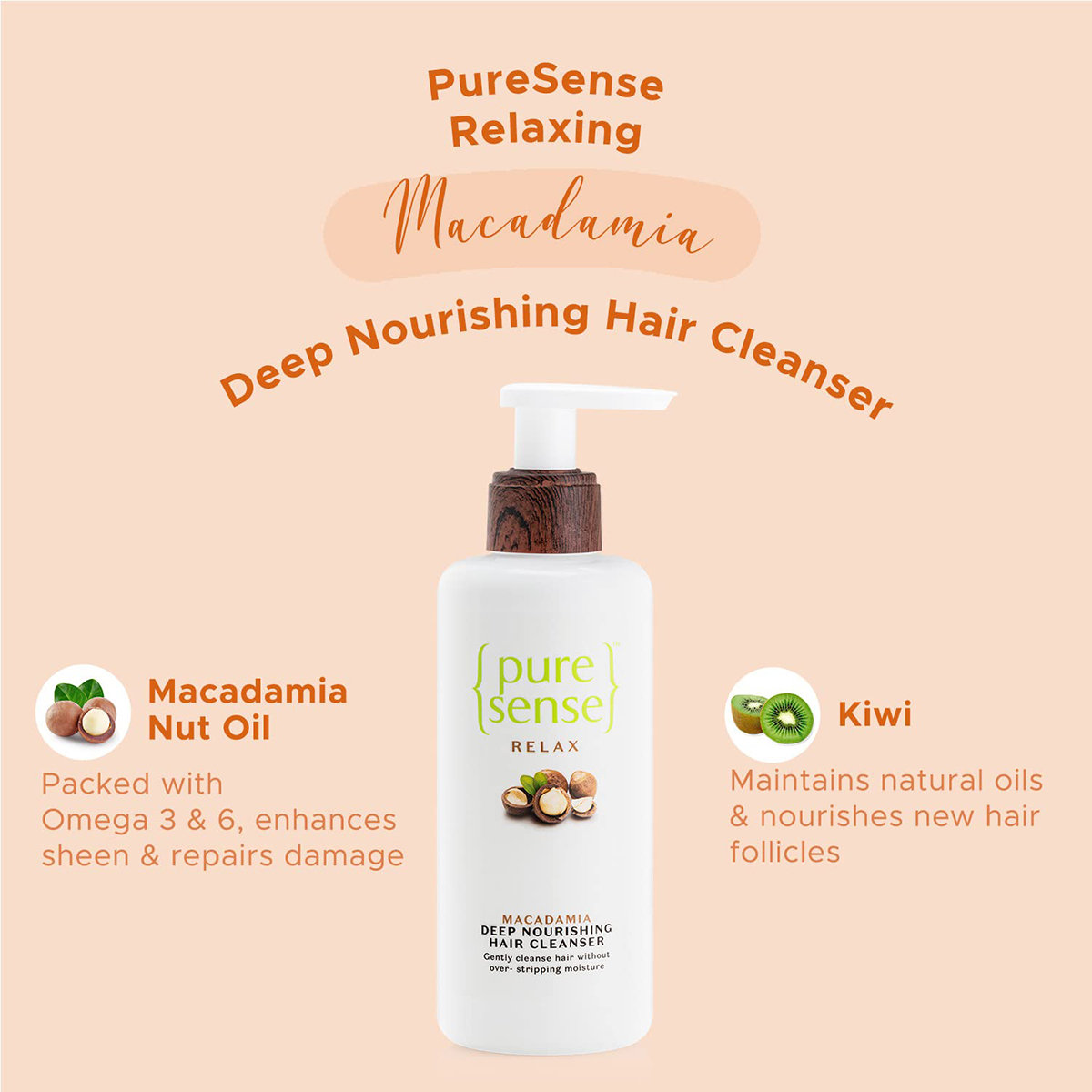 Pure Sense Macadamia Deep Nourishing Hair Cleanser, 200 ml, Pack of 1 Pure Sense Macadamia Deep Nourishing Hair Cleanser, 200 ml, Pack of 1