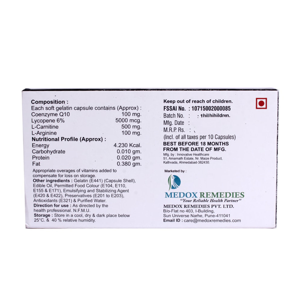 Q-Bolt Capsule 10's, Pack of 10 CAPSULES Q-Bolt Capsule 10's, Pack of 10 CAPSULES