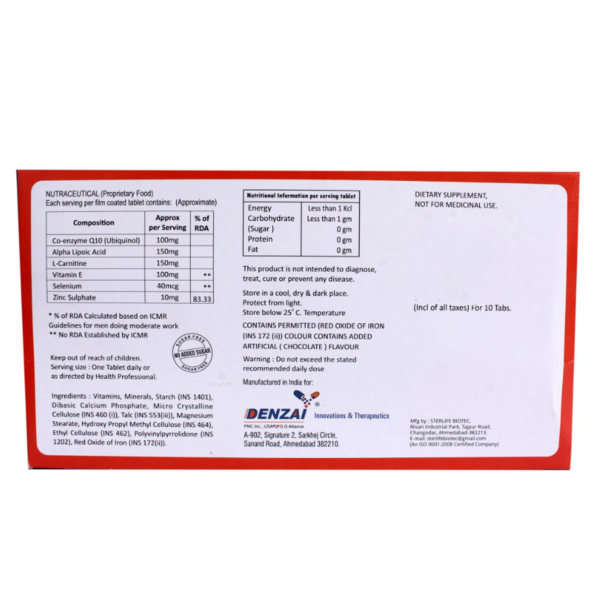 Q-Denz Tablet 10's, Pack of 10 TabletS Q-Denz Tablet 10's, Pack of 10 TabletS