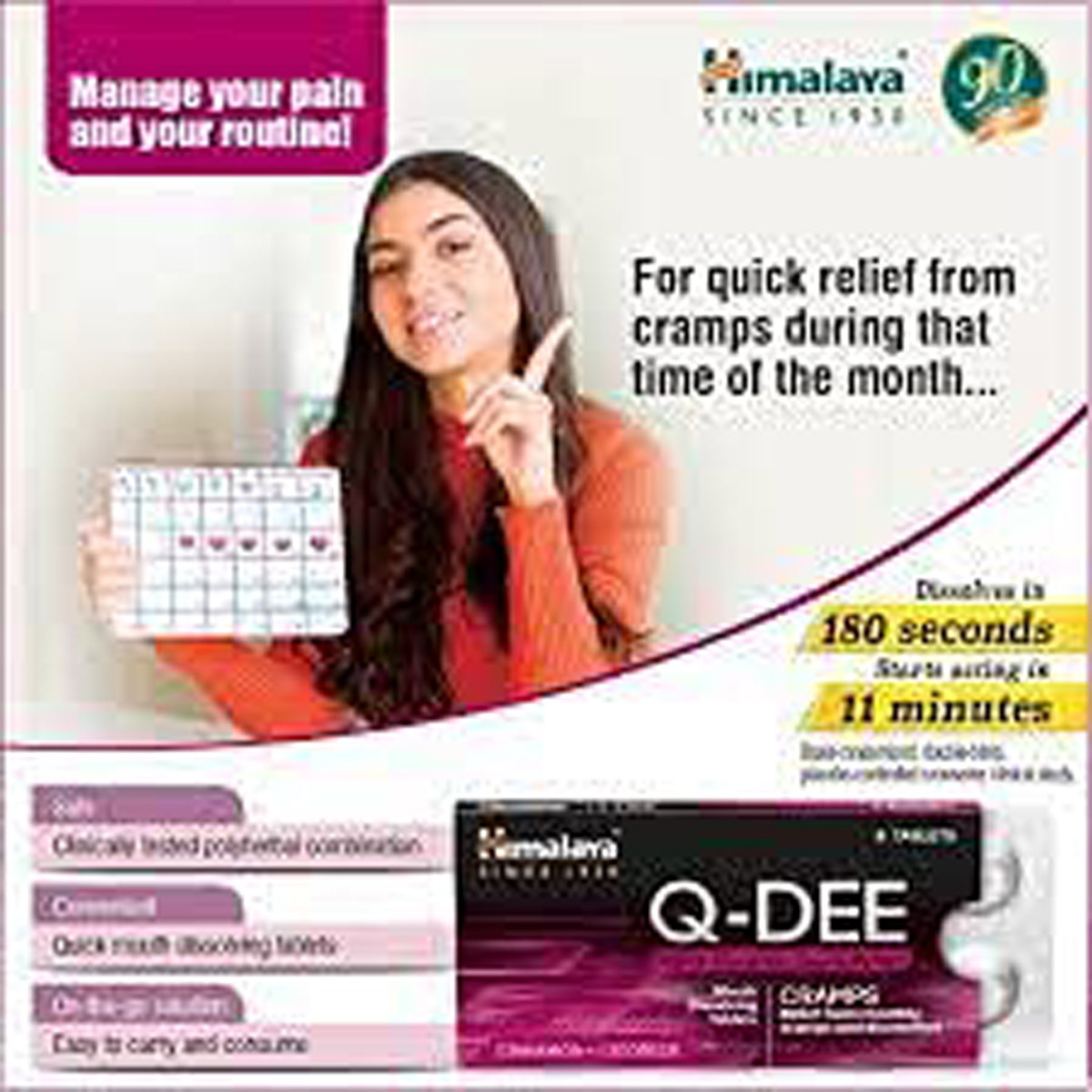 Himalaya Q-Dee Cramps, 8 Tablets, Pack of 8 Himalaya Q-Dee Cramps, 8 Tablets, Pack of 8