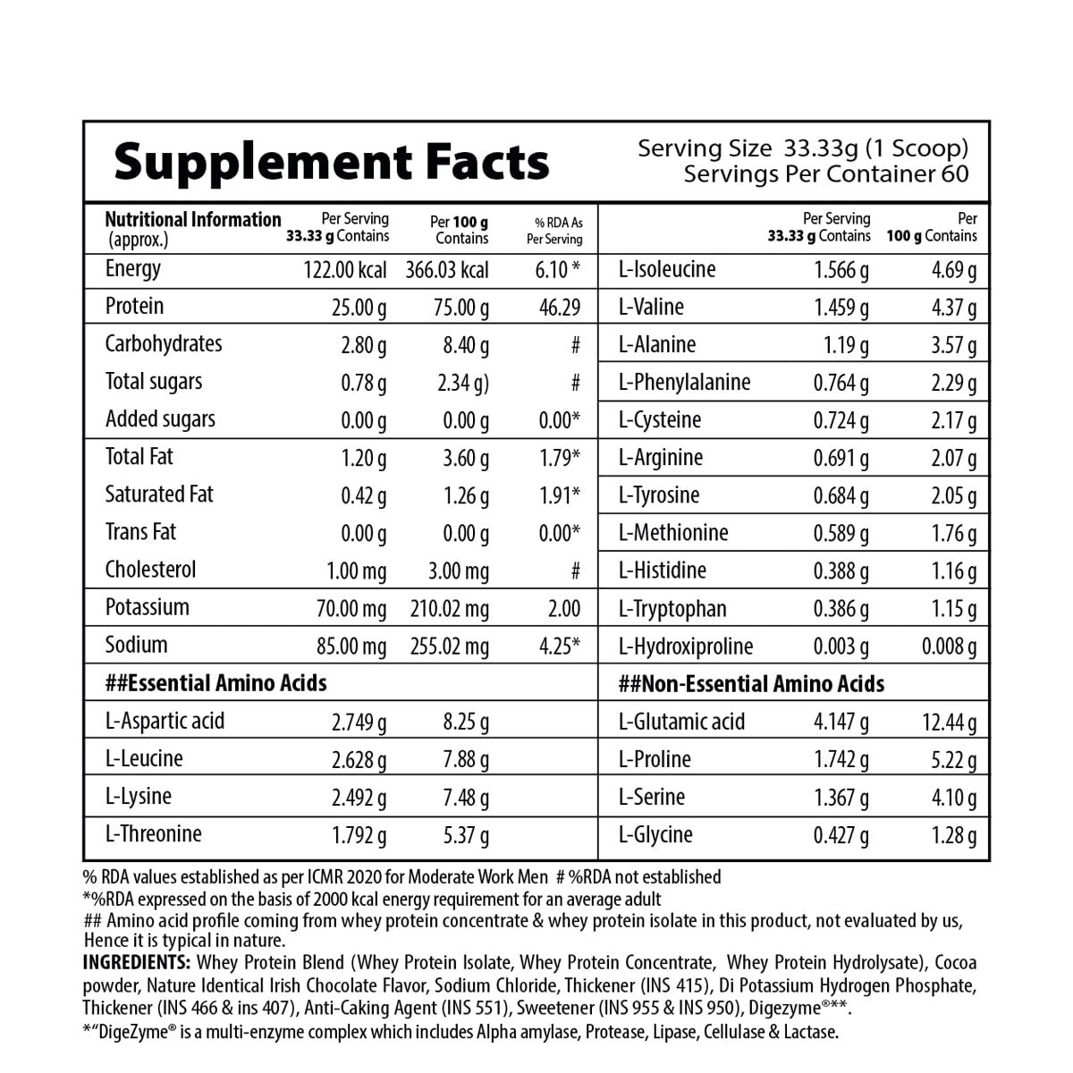 QNT Prime Irish Chocolate Flavour Whey Protein Powder, 2 kg, Pack of 1 QNT Prime Irish Chocolate Flavour Whey Protein Powder, 2 kg, Pack of 1