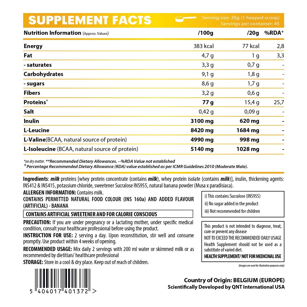 QNT Light Digest Whey Protein Banana Flavour Powder, 908 gm, Pack of 1 QNT Light Digest Whey Protein Banana Flavour Powder, 908 gm, Pack of 1