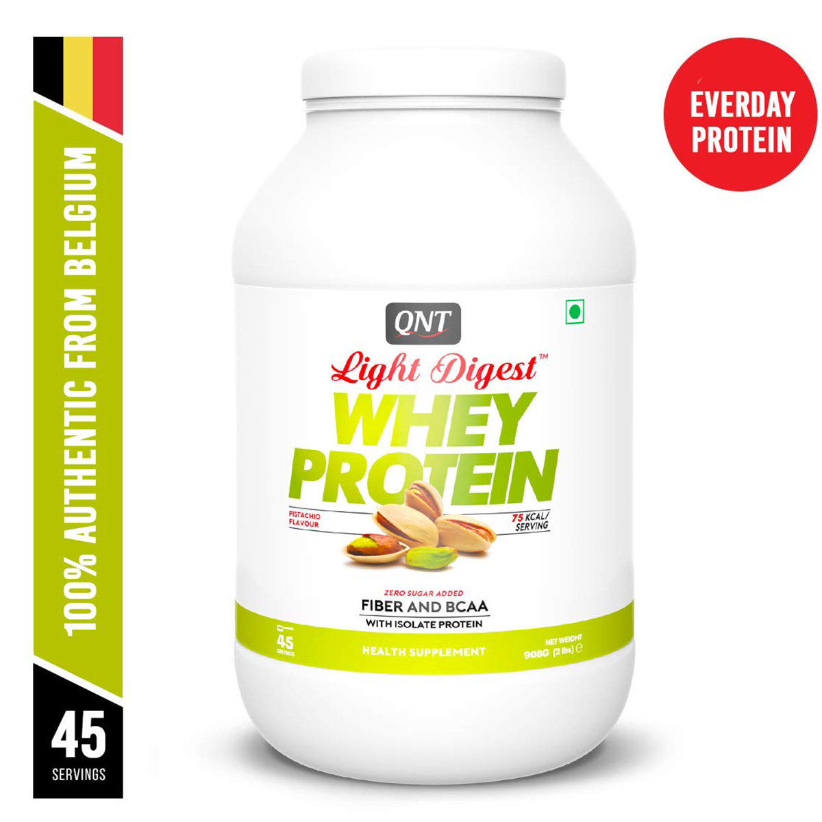 QNT Light Digest Whey Protein Pistachio Flavour Powder, 908 gm, Pack of 1 QNT Light Digest Whey Protein Pistachio Flavour Powder, 908 gm, Pack of 1