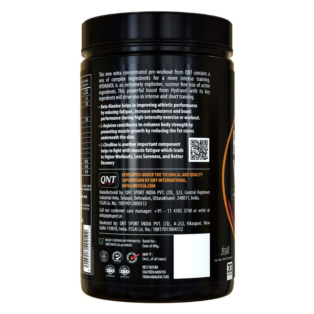 QNT Hydra Vol Pre-Workout Pasteque Flavour Powder, 400 gm, Pack of 1 QNT Hydra Vol Pre-Workout Pasteque Flavour Powder, 400 gm, Pack of 1