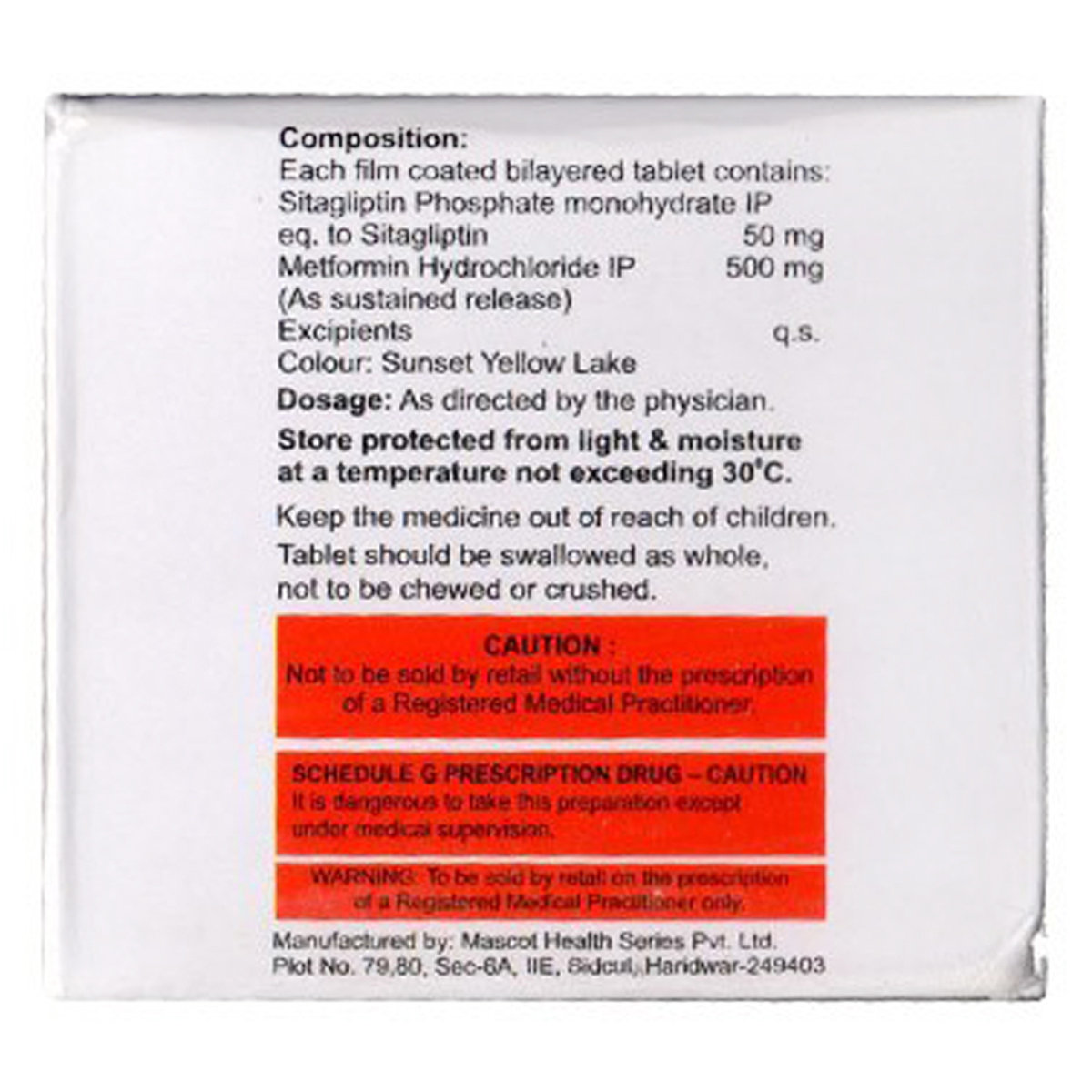 Qsita M SR 50/500 Tablet 10's, Pack of 10 TABLETS Qsita M SR 50/500 Tablet 10's, Pack of 10 TABLETS